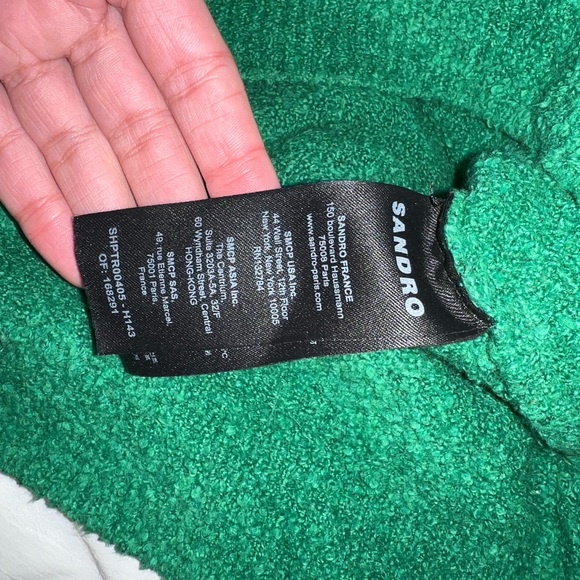 Sandro Boucle Green Sweater - Picture 4 of 6